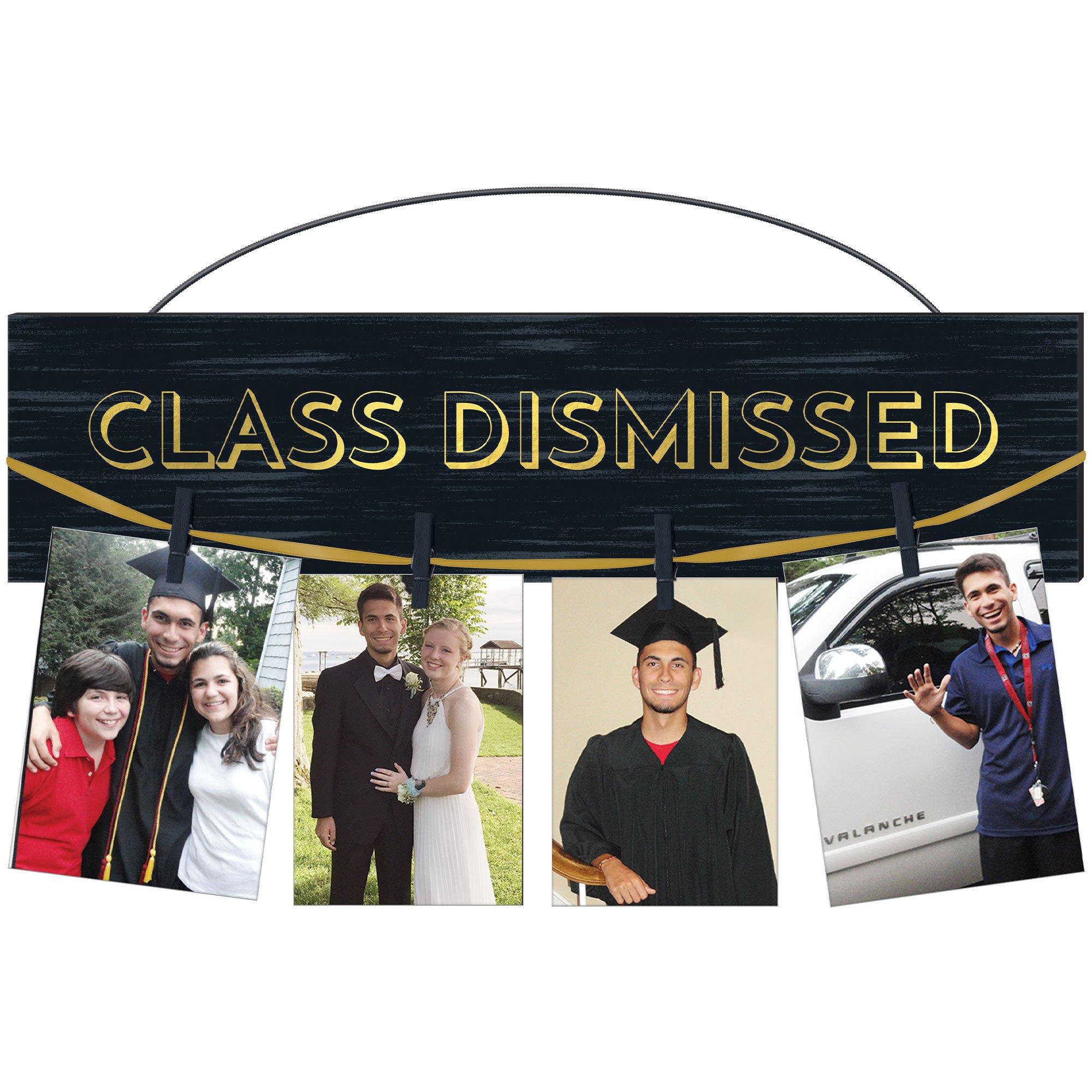 Class Dismissed Graduation Hanging MDF Photo Holder, 20in x 5in