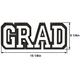 White Grad MDF Standing Sign, 13.12in x 5.25in