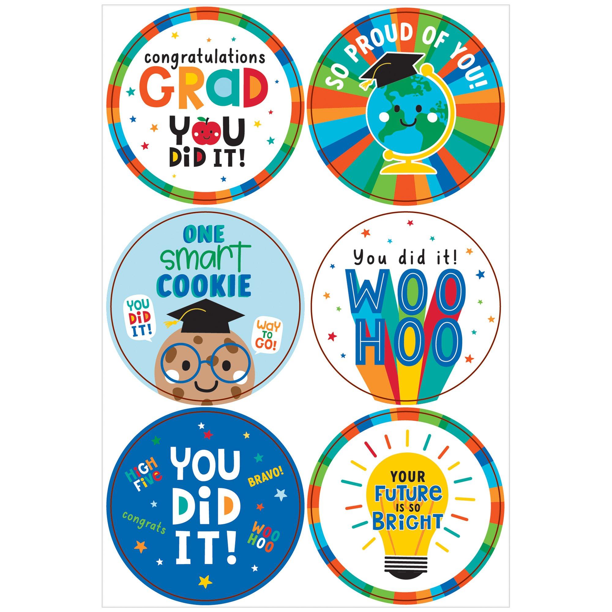 Graduation Fun Stickers, 24pc