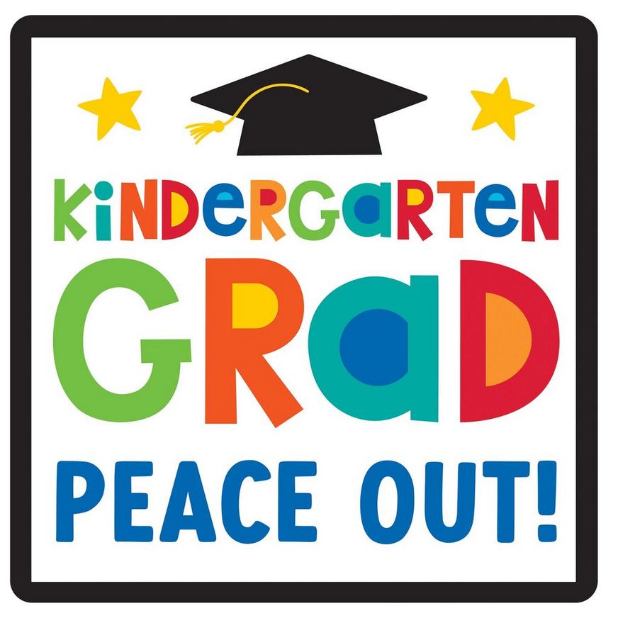Peace Out Preschool/Kindergarten Reversible Photo Prop Cardboard Sign, 10in - Graduation Fun