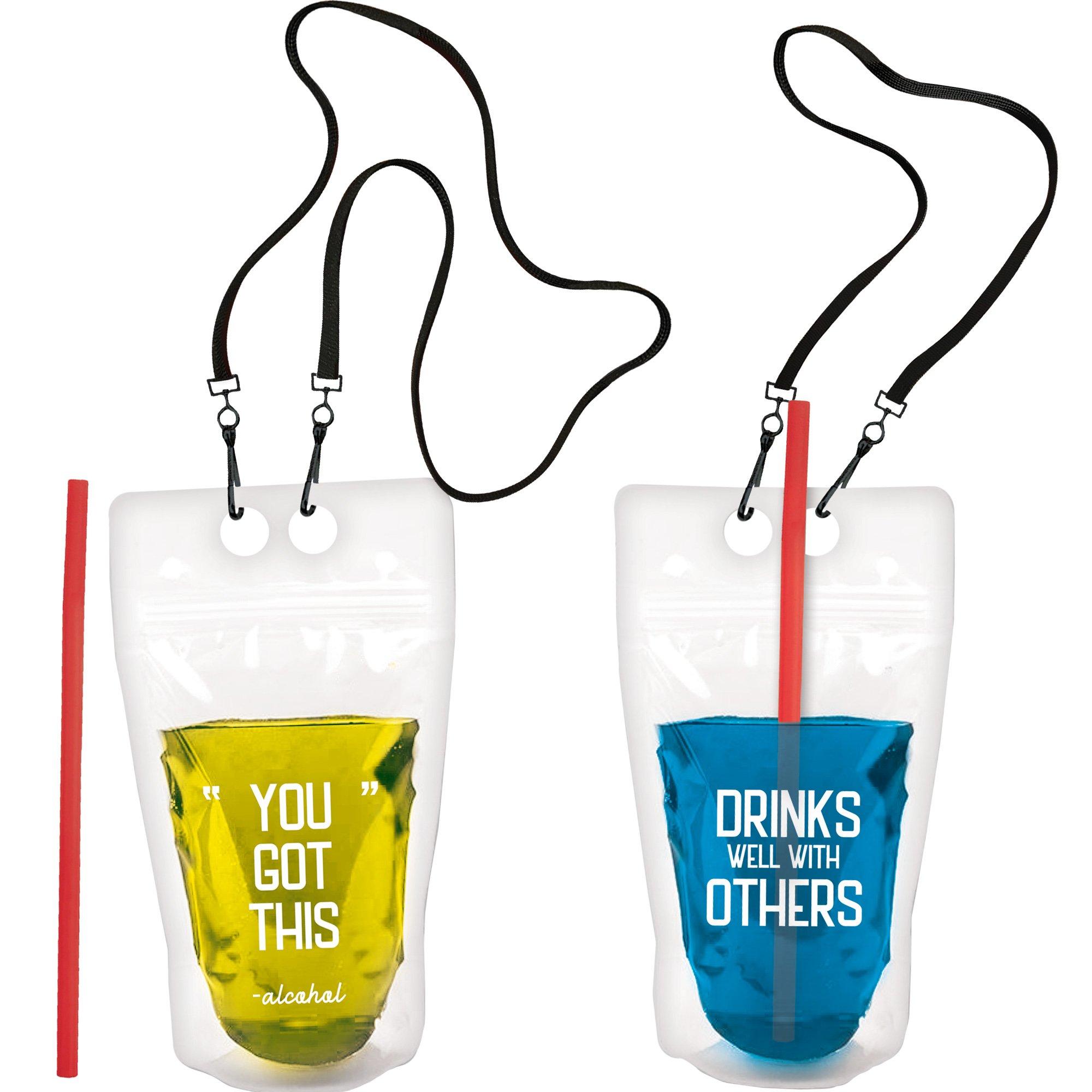 Drink Pouch Necklaces, 16.9oz, 10pc