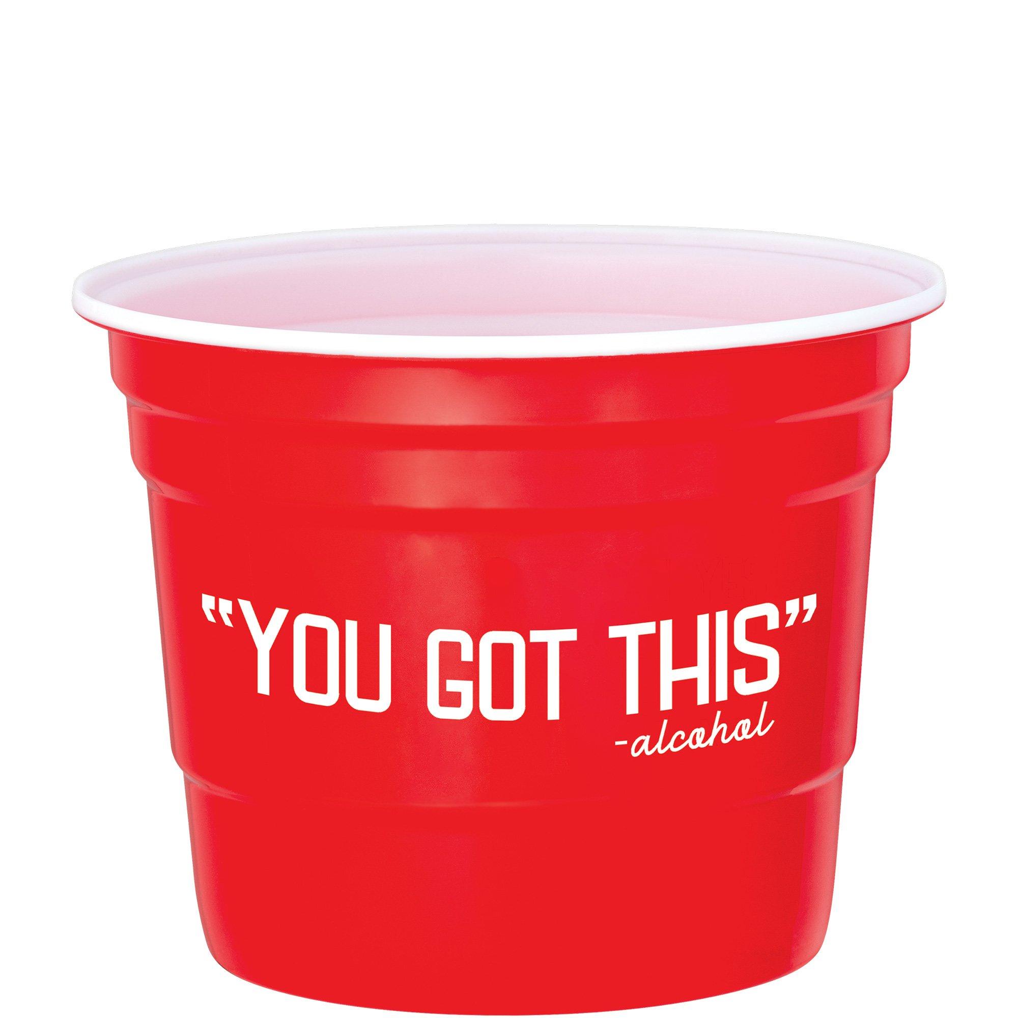 You Got This Party Cup Plastic Ice Bucket, 9.65in x 7.7in, 1.58gal