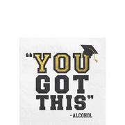 Black & Gold You Got This Paper Beverage Napkins, 5in, 16ct