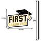 Black & Gold First Generation Grad Plastic Yard Sign, 15.7in x 36in