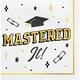 Black, White, & Gold Master's Graduation Lunch Plates (9in) & Lunch Napkins (6.5in) for 30 Guests