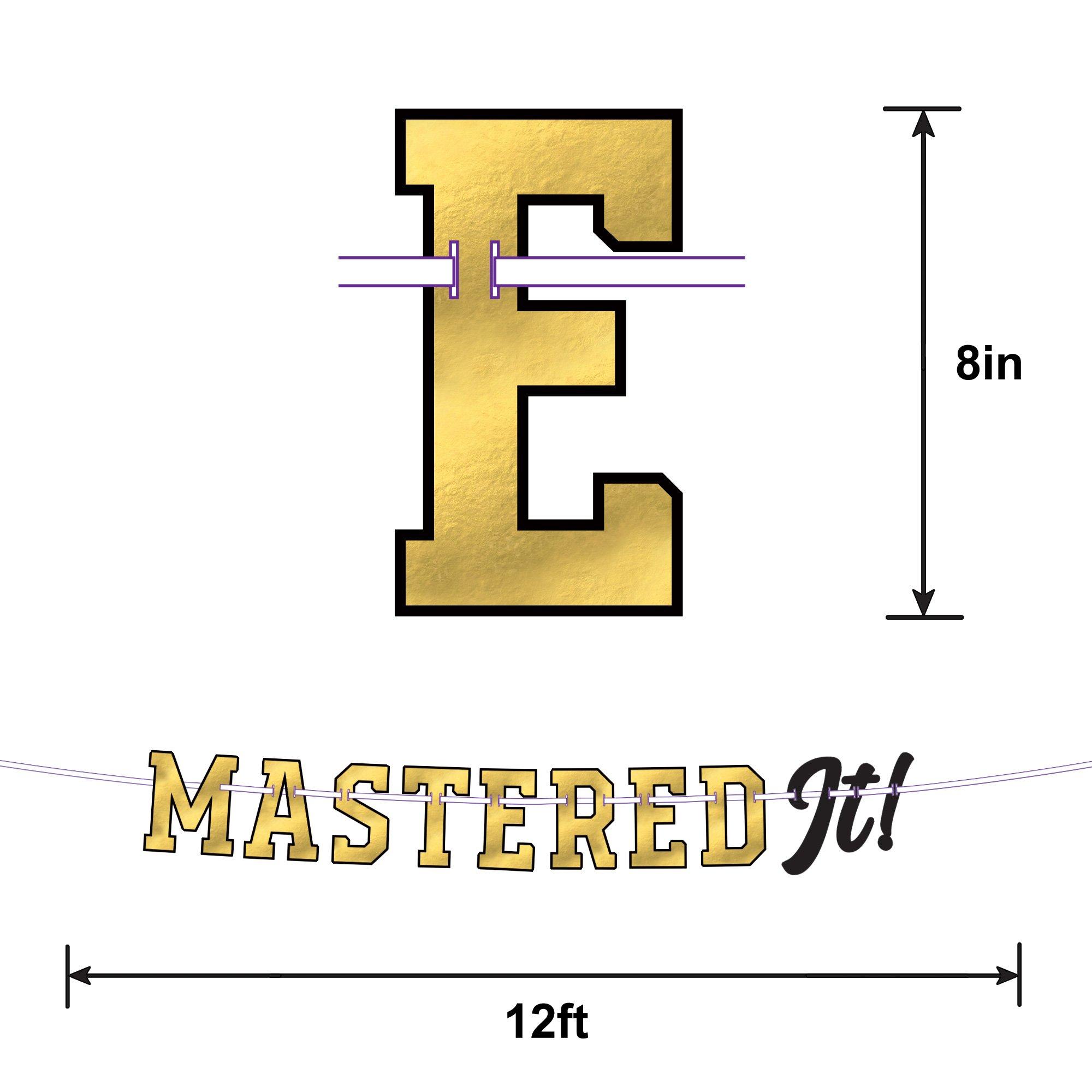 PartyCity Black & Gold Master's Graduation Cardstock Letter Banner ...