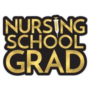 Metallic Gold Nursing School Grad Cardstock Cutout, 19.75in x 14.5in