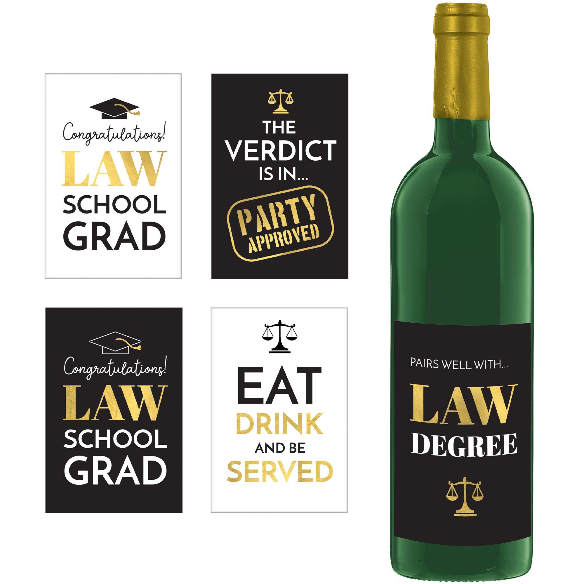 Law School Grad Bottle Labels, 5ct