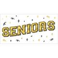 Metallic Gold & Black Seniors Graduation Plastic Horizontal Banner, 65in x 33.5in