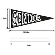 White & Black Senior Pennant Flag Corrugated Cardboard Yard Sign, 28.75in x 11.75in