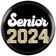 Metallic Gold Senior 2024 Graduation Buttons, 2in, 10ct
