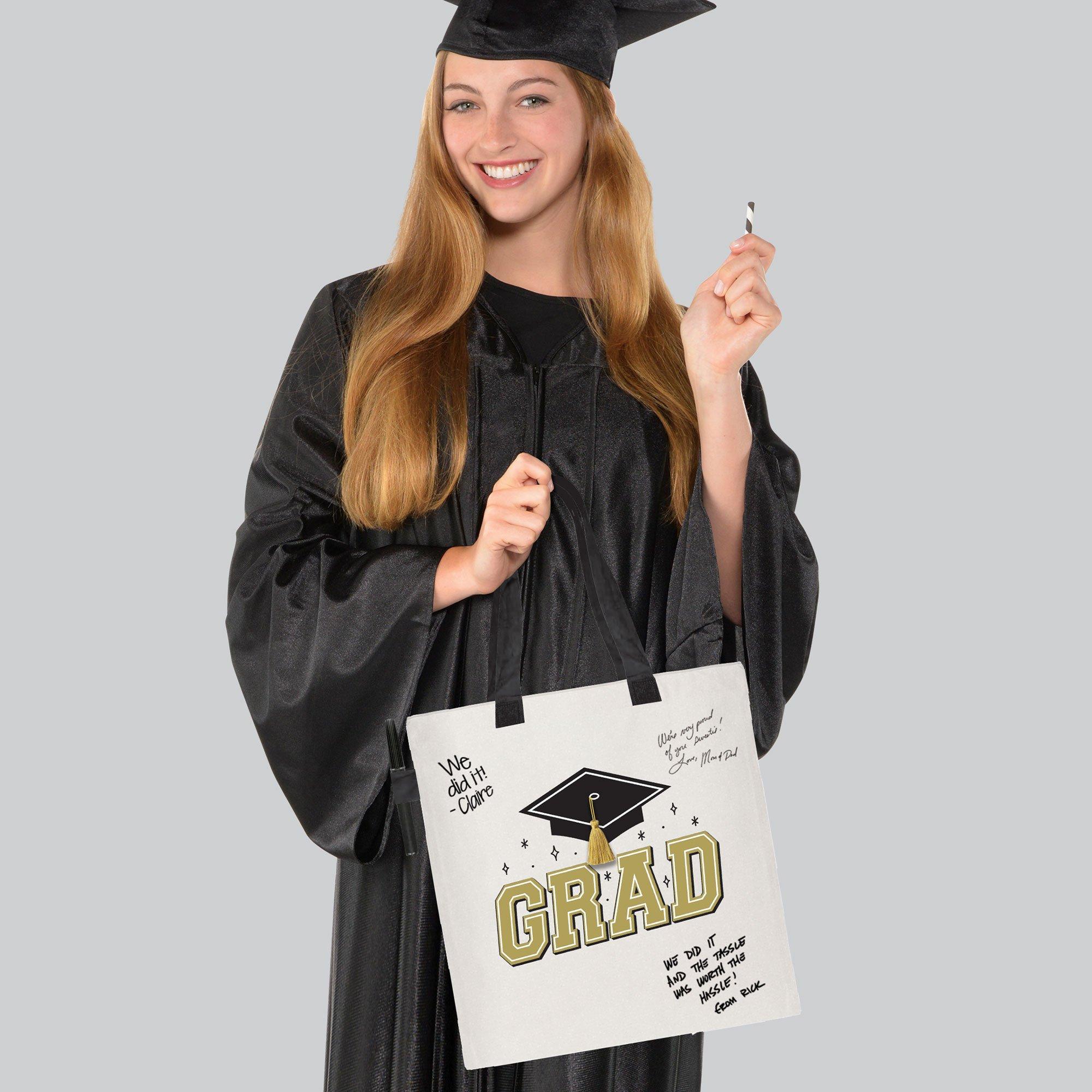 Graduation Autograph Canvas Tote Bag, 14in x 16in