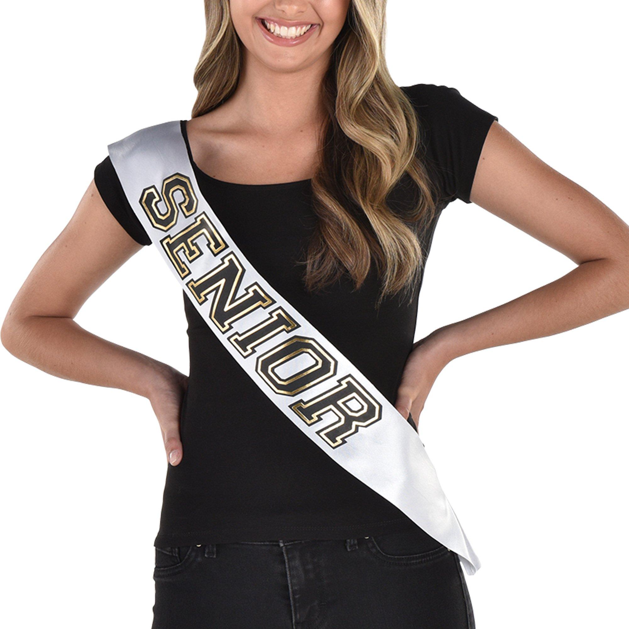 Black, Gold, & White Senior Sash