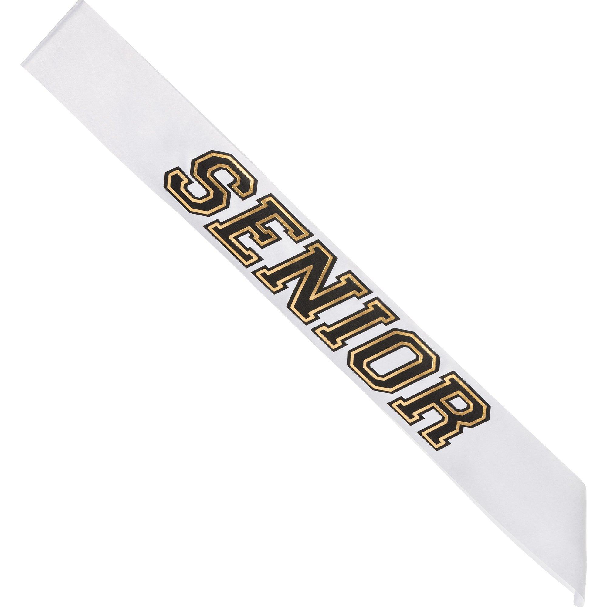 Black, Gold, & White Senior Sash