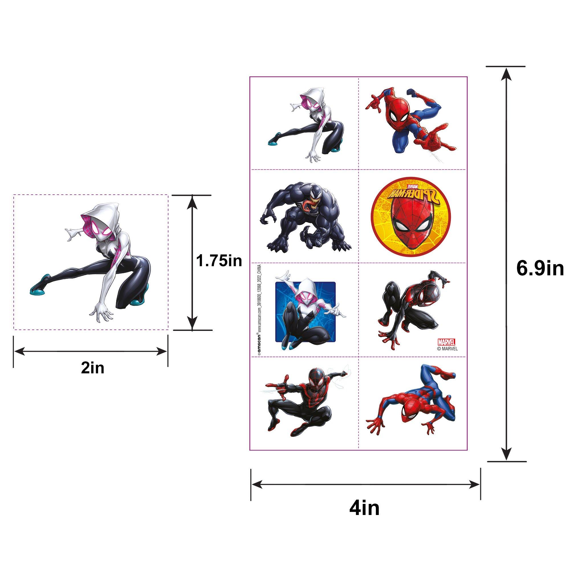 Spider-Man Webbed Wonder Temporary Tattoos, 3 Sheets, 24ct