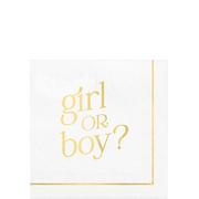 Metallic Girl or Boy Gender Reveal Paper Beverage Napkins, 5in, 16ct - Just Here for the Sex
