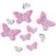 Iridescent Pink Butterfly Accent Décor Kit, 12pc