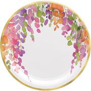Water Floral Paper Dinner Plates, 10.5in, 8ct