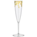 Metallic Gold Hanging Leaves Plastic Champagne Flutes, 5.5oz, 16ct