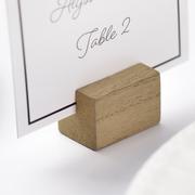 Rustic Wedding Wood Block Place Card Holders with Place Cards, 10ct