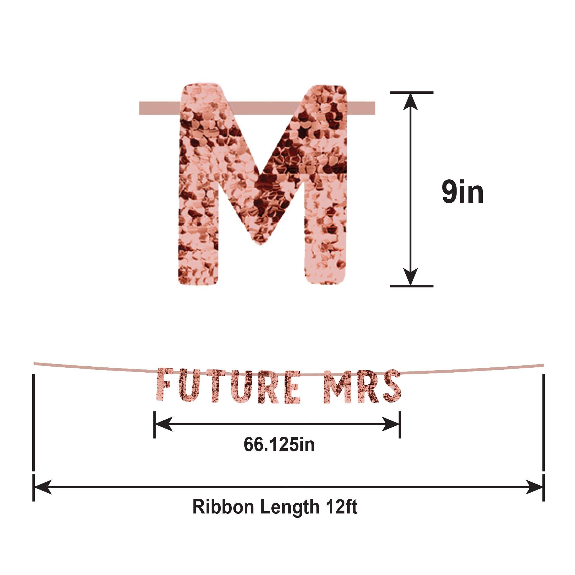 Rose Gold Future Mrs. Bachelorette Party Sequin Letter Banner, 12ft