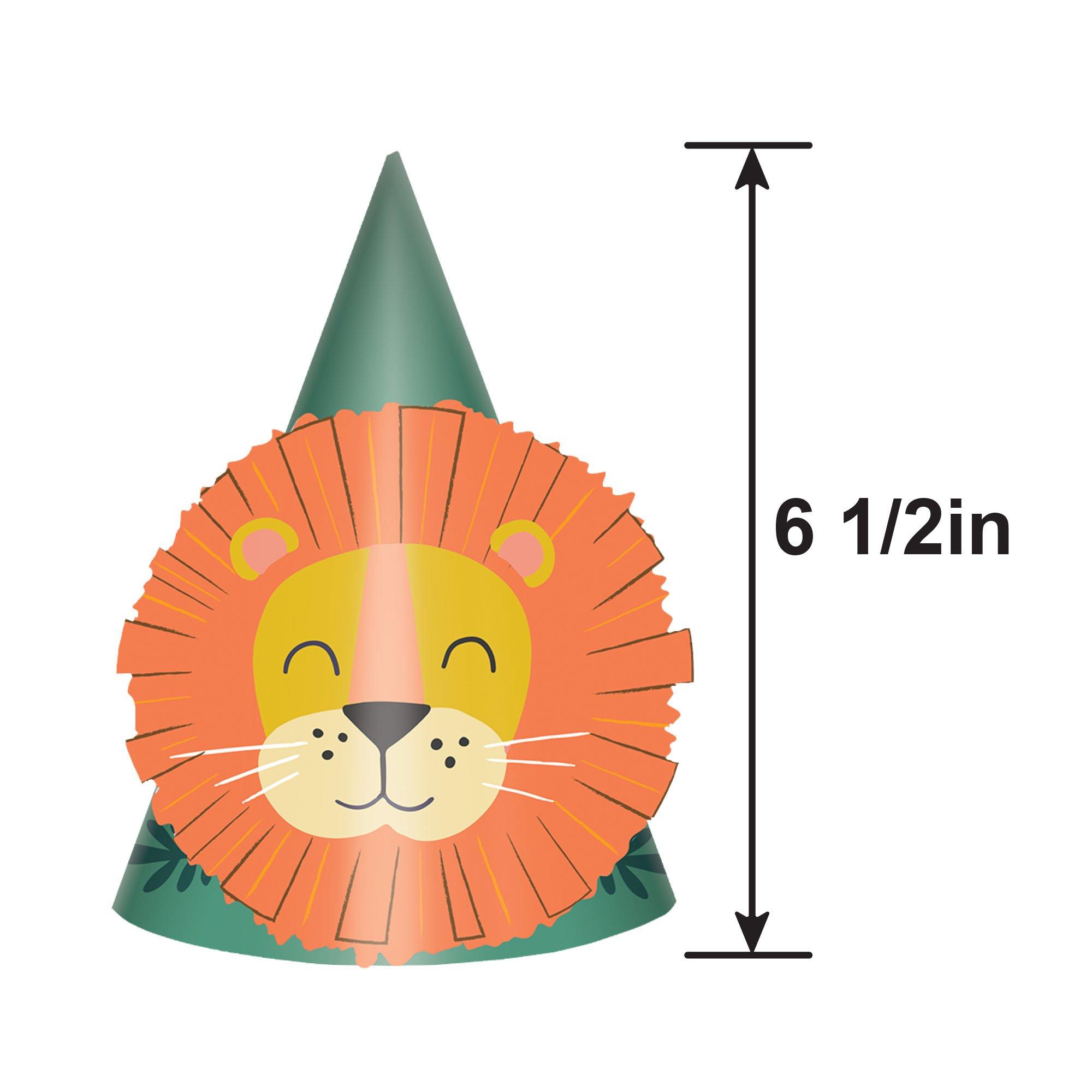 Get Wild Jungle Cardstock Party Hats, 6.4in, 8ct
