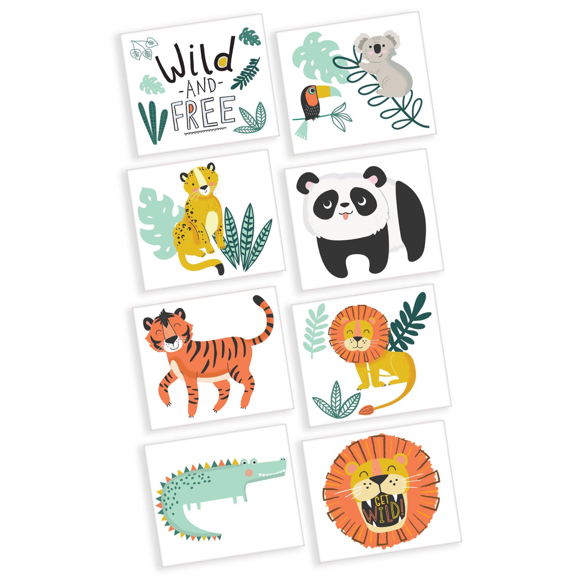 Get Wild Jungle Temporary Tattoos, 3 Sheets, 24ct