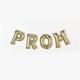 Air-Filled White Gold Prom Foil Balloon Phrase Banner Kit, 16in Letters, 7pc