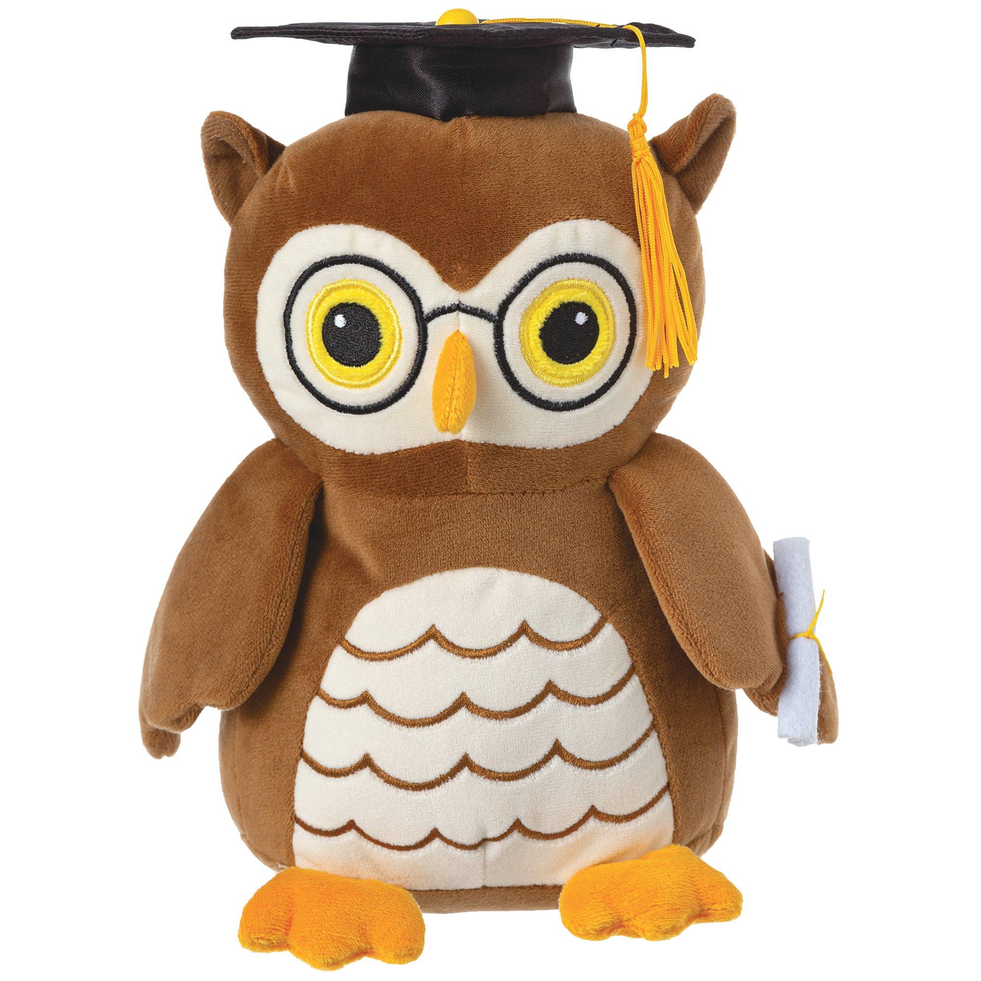 Plush Graduation Owl Balloon Weight, 5oz