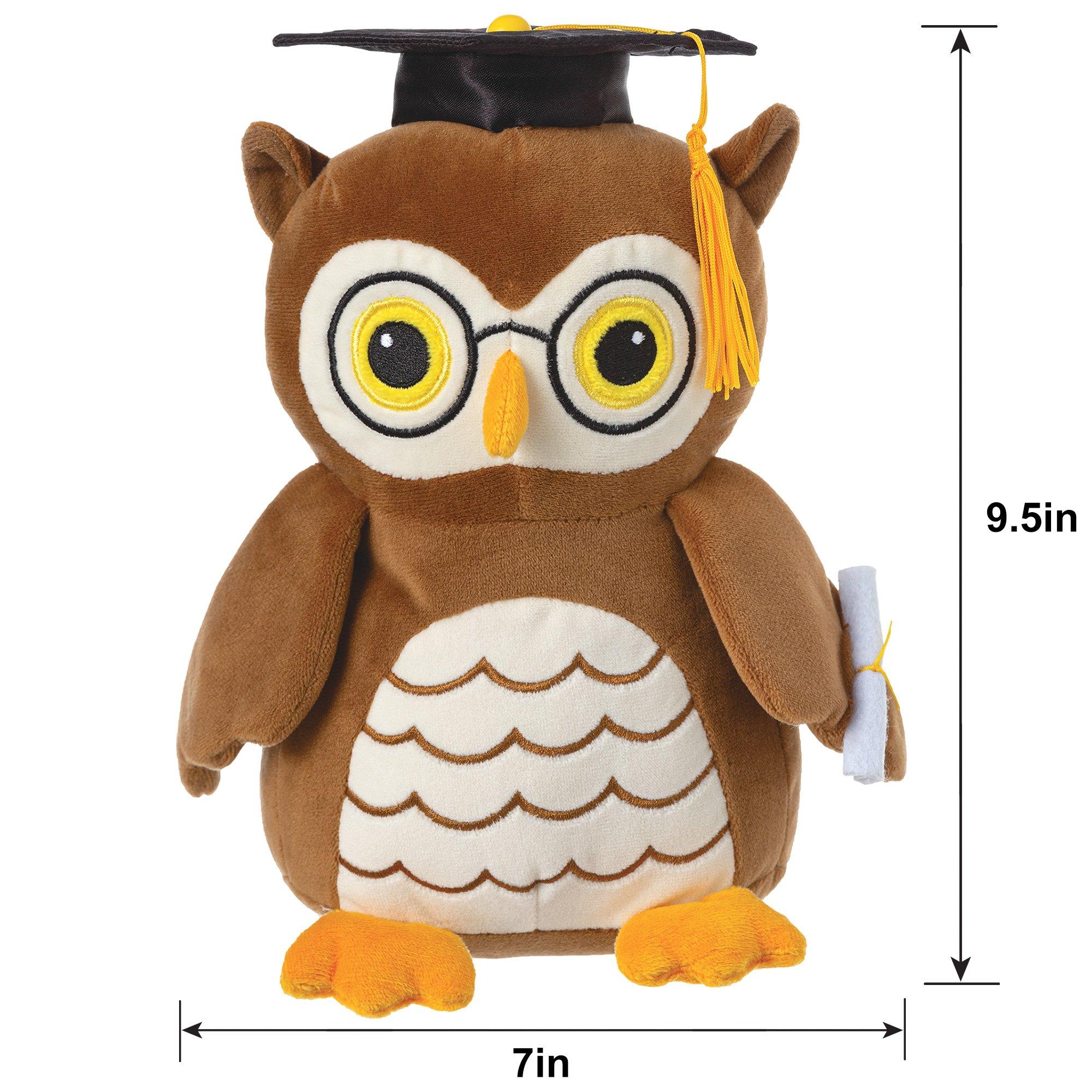 Plush Graduation Owl Balloon Weight, 5oz