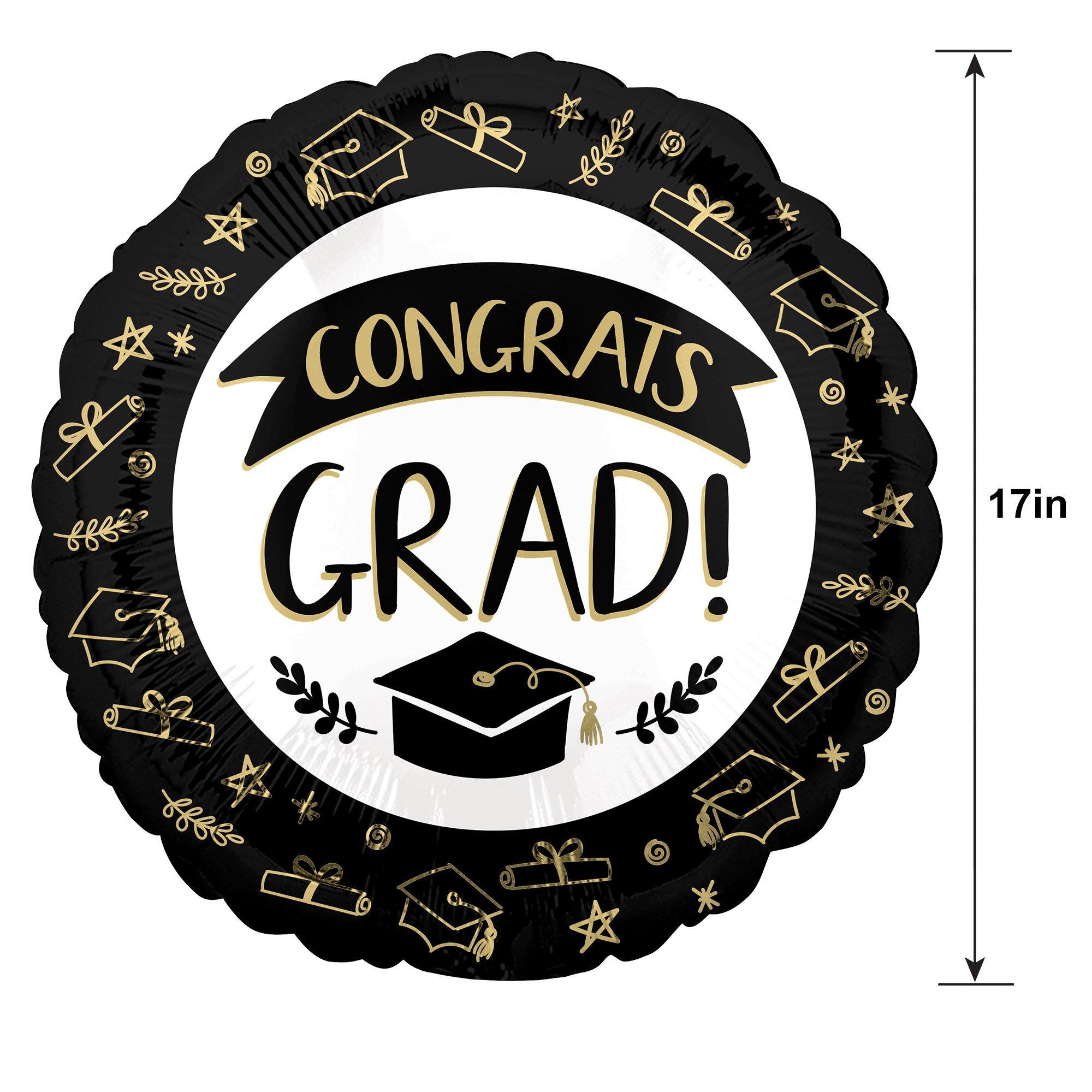 Sketched Impressions Congrats Grad Foil Balloon, 17in | Party City
