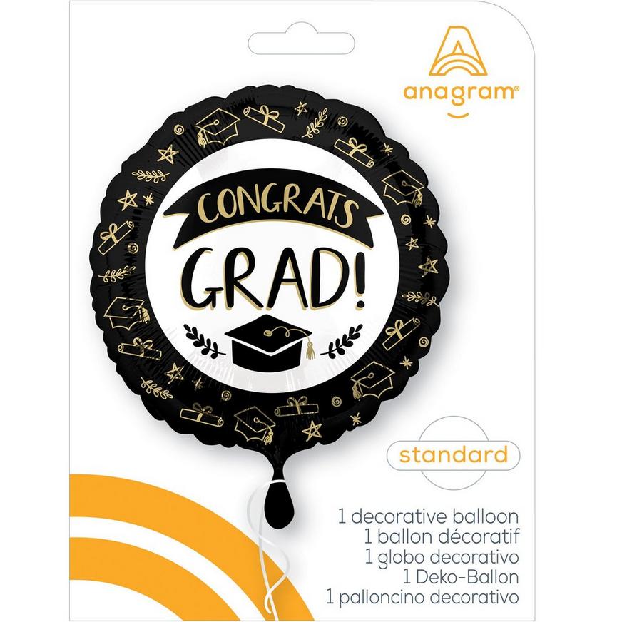Sketched Impressions Congrats Grad Foil Balloon, 17in