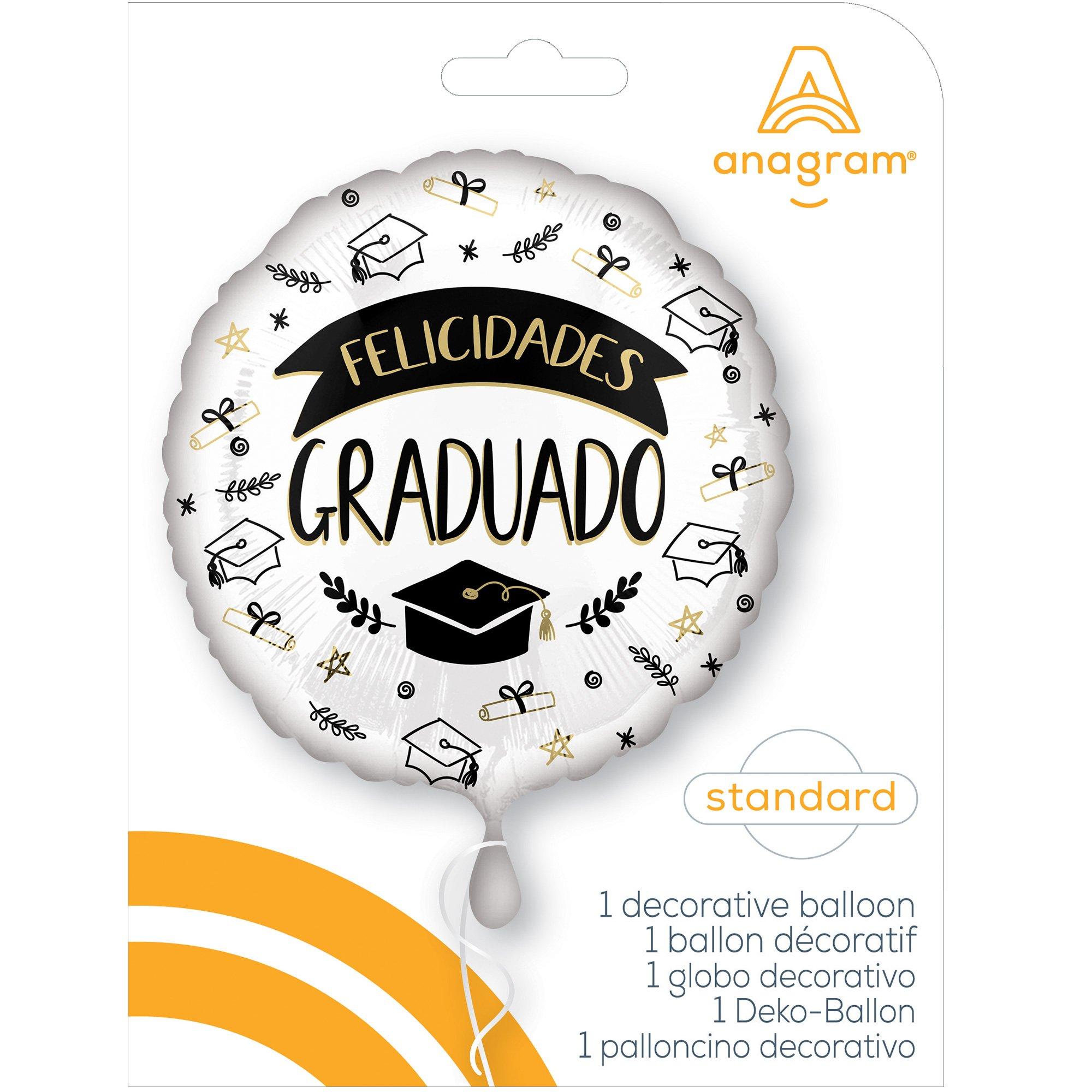 Sketched Impressions Felicidades Graduado Foil Balloon, 17in