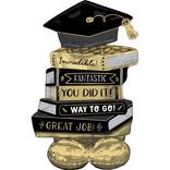 AirLoonz Stacked Books Graduation Foil Balloon, 45in