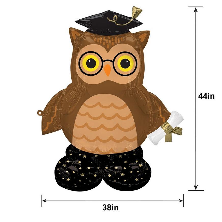 AirLoonz Wise Owl Graduation Foil Balloon, 44in