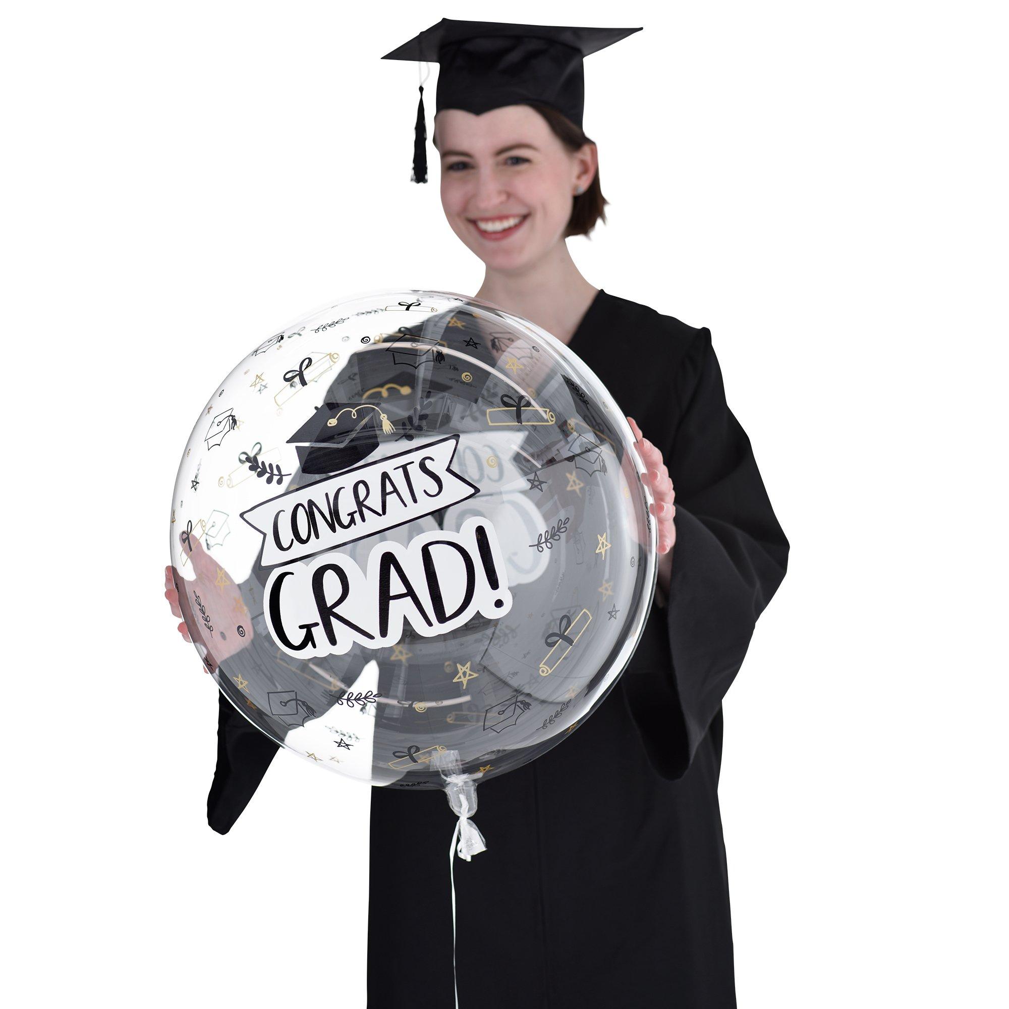 Clearly Sketched Impressions Congrats Grad Plastic Balloon, 18in ...