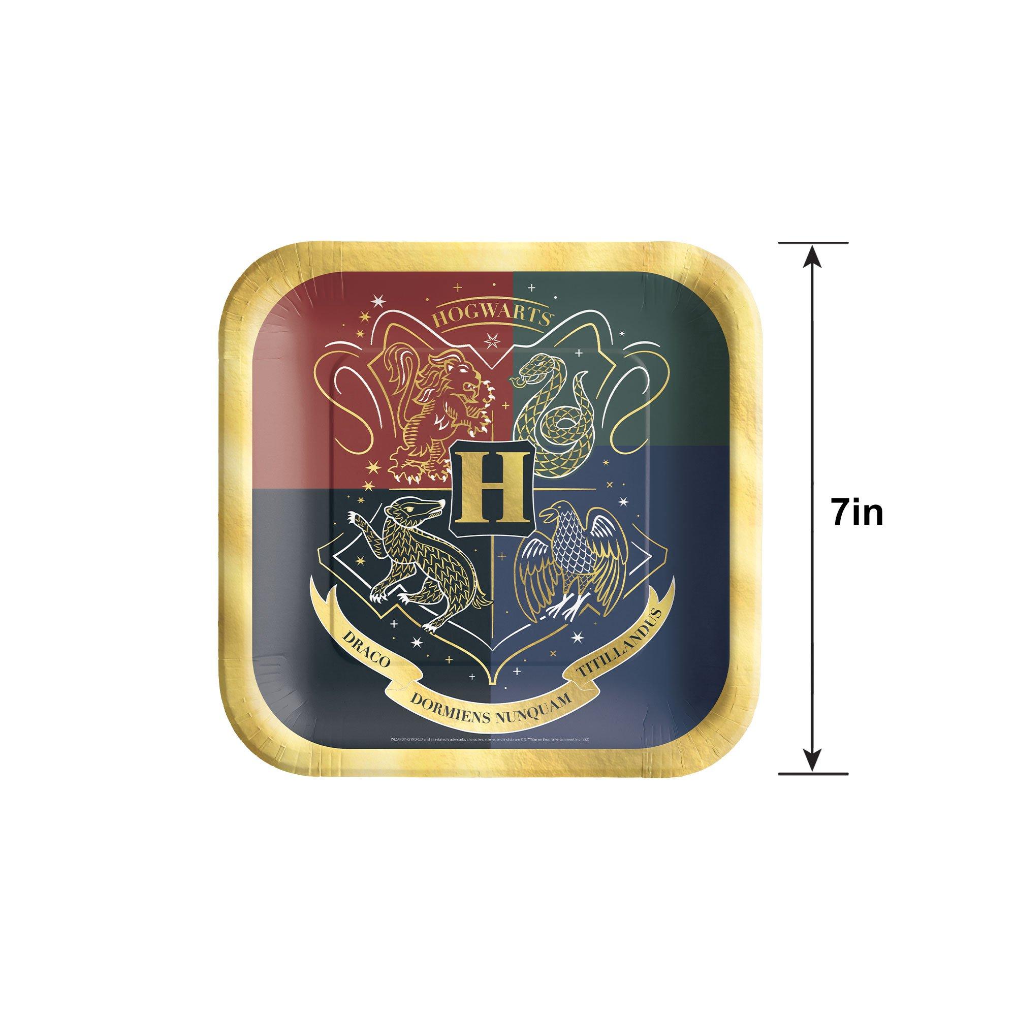 Metallic Hogwarts United Square Paper Dessert Plates, 7in, 8ct - Harry Potter