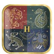 Metallic Hogwarts United Square Paper Lunch Plates, 9in, 8ct - Harry Potter