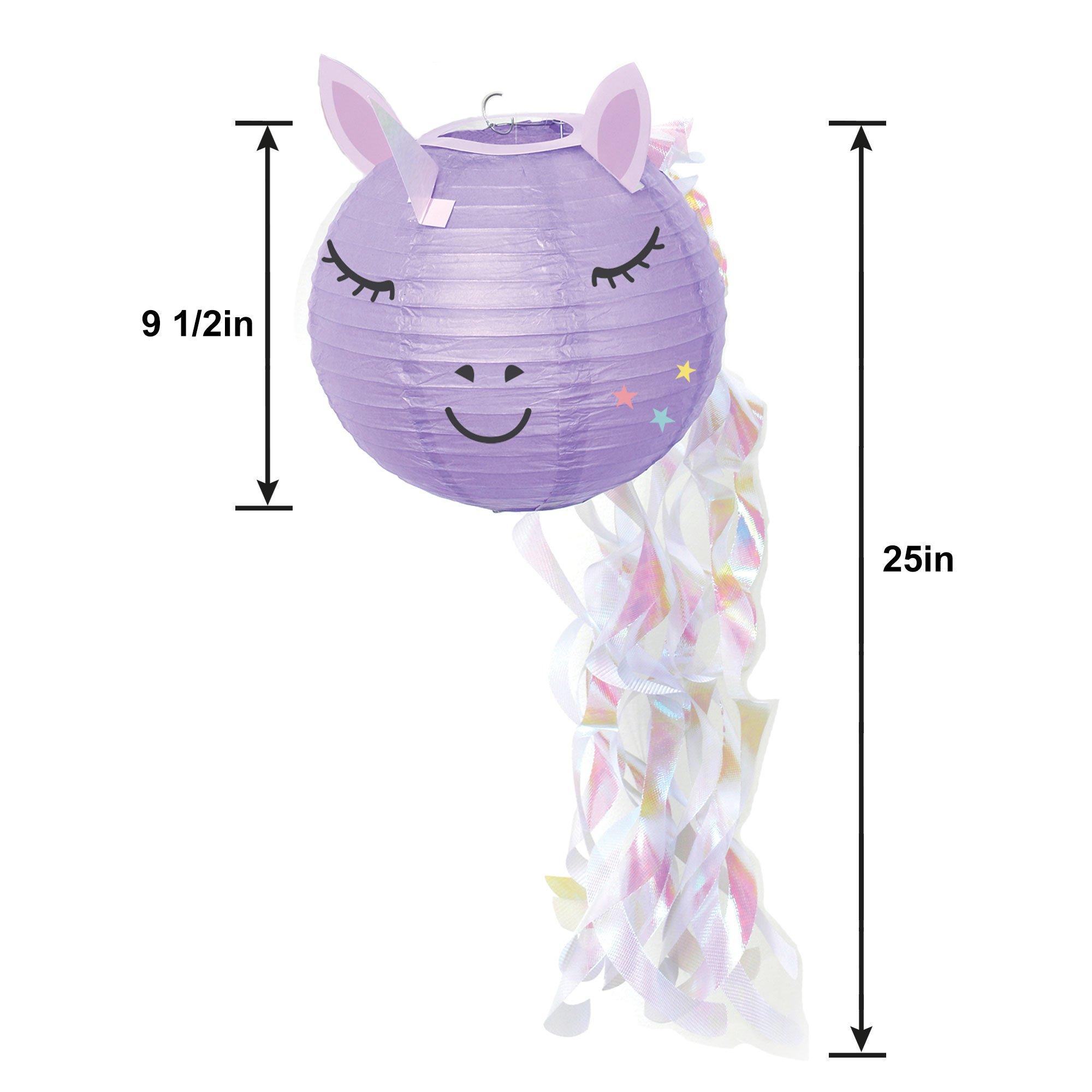 Enchanted Unicorn Paper Lanterns, 9.5in, 3ct