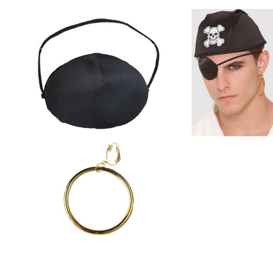 Pirate Earring & Eye Patch Set
