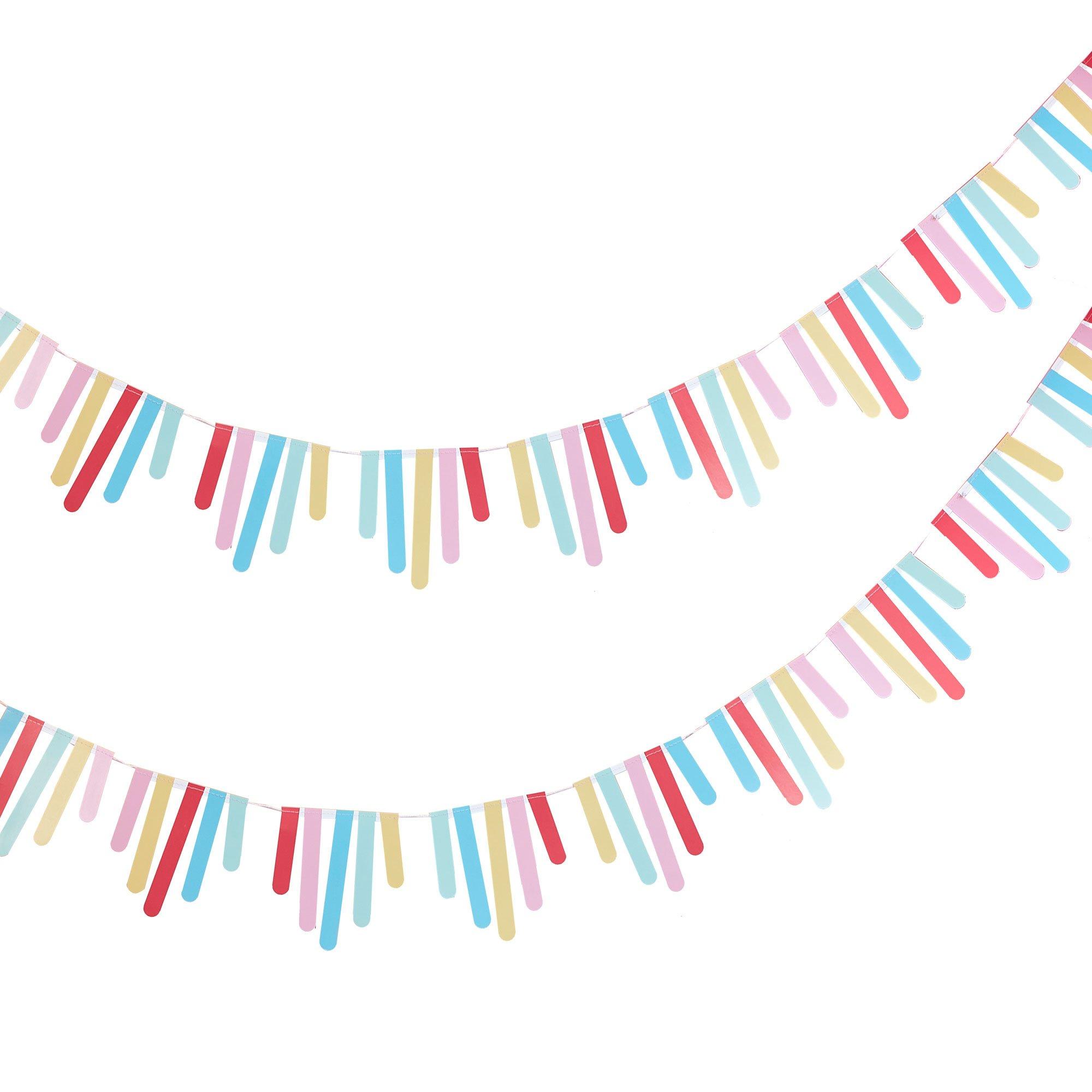 Ginger Ray Multicolor Eco-Friendly Cardstock Garlands, 3ft, 2ct