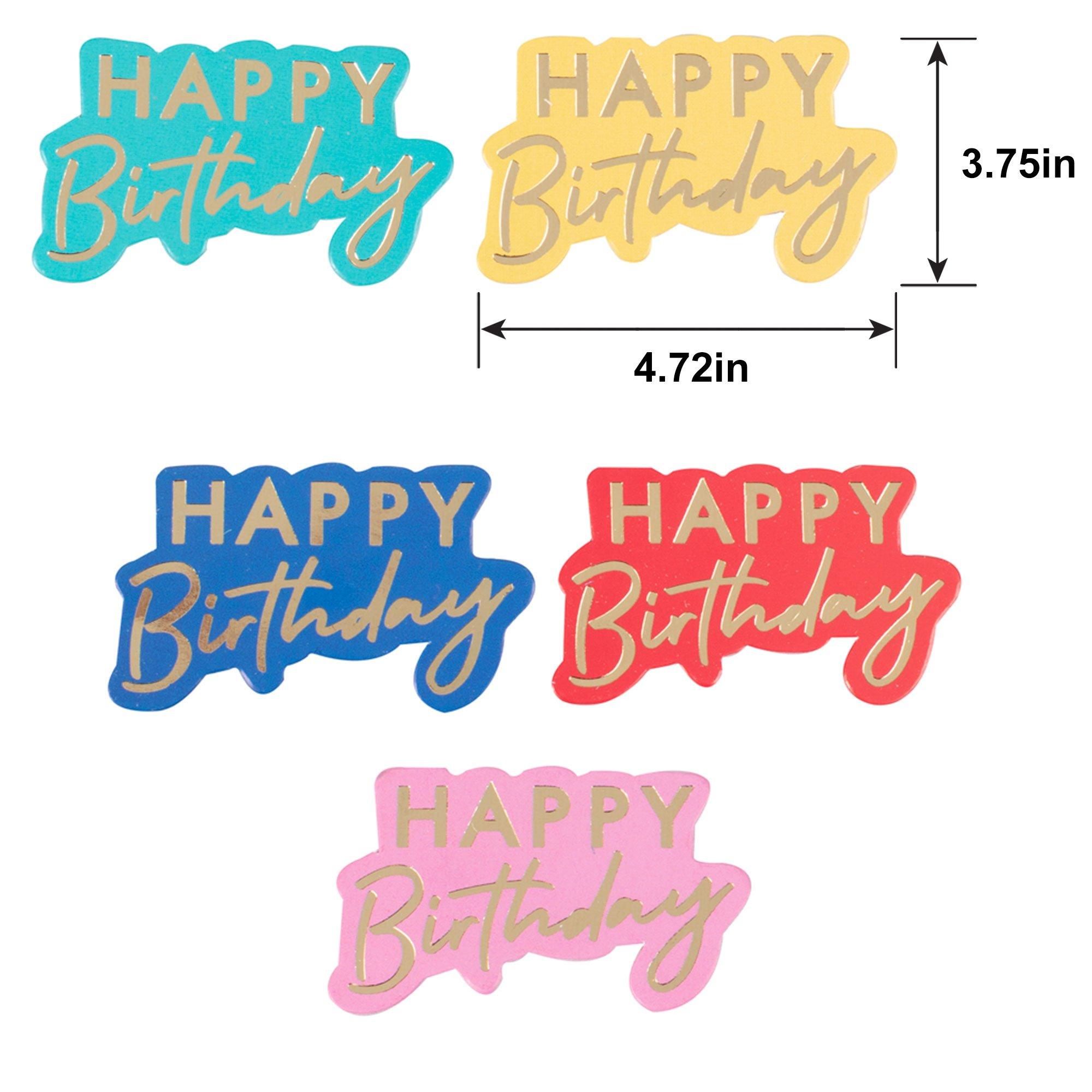 Ginger Ray Multicolor & Gold Happy Birthday Plastic Table Confetti, 0.46oz