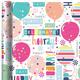 Pink Balloon Celebration Birthday Gift Wrap Kit with Box, 4pc