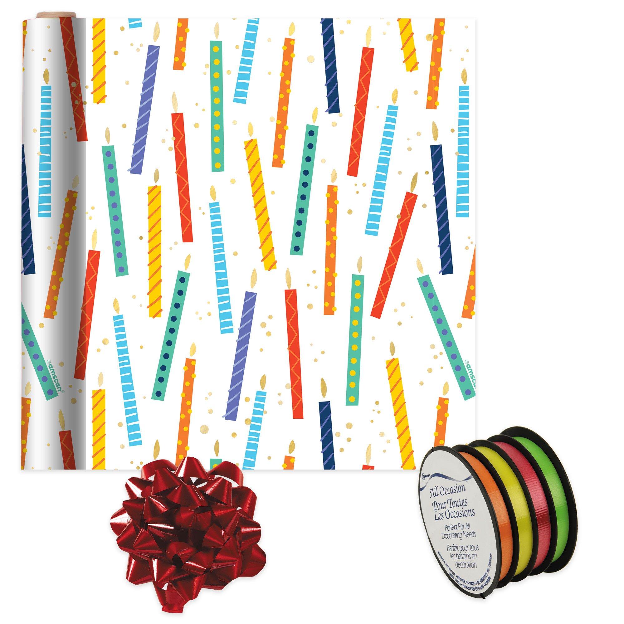 Birthday Candles Gift Wrap Kit, 3pc Party City