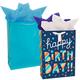 Navy Happy Birthday Cutout Gift Bag Kit, 5pc