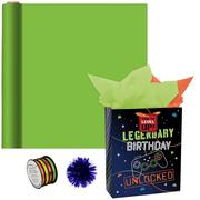 Gamer Birthday Gift Bag & Wrap Kit, 6pc