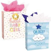Baby Boy & Girl Gift Bag Kit, 6pc