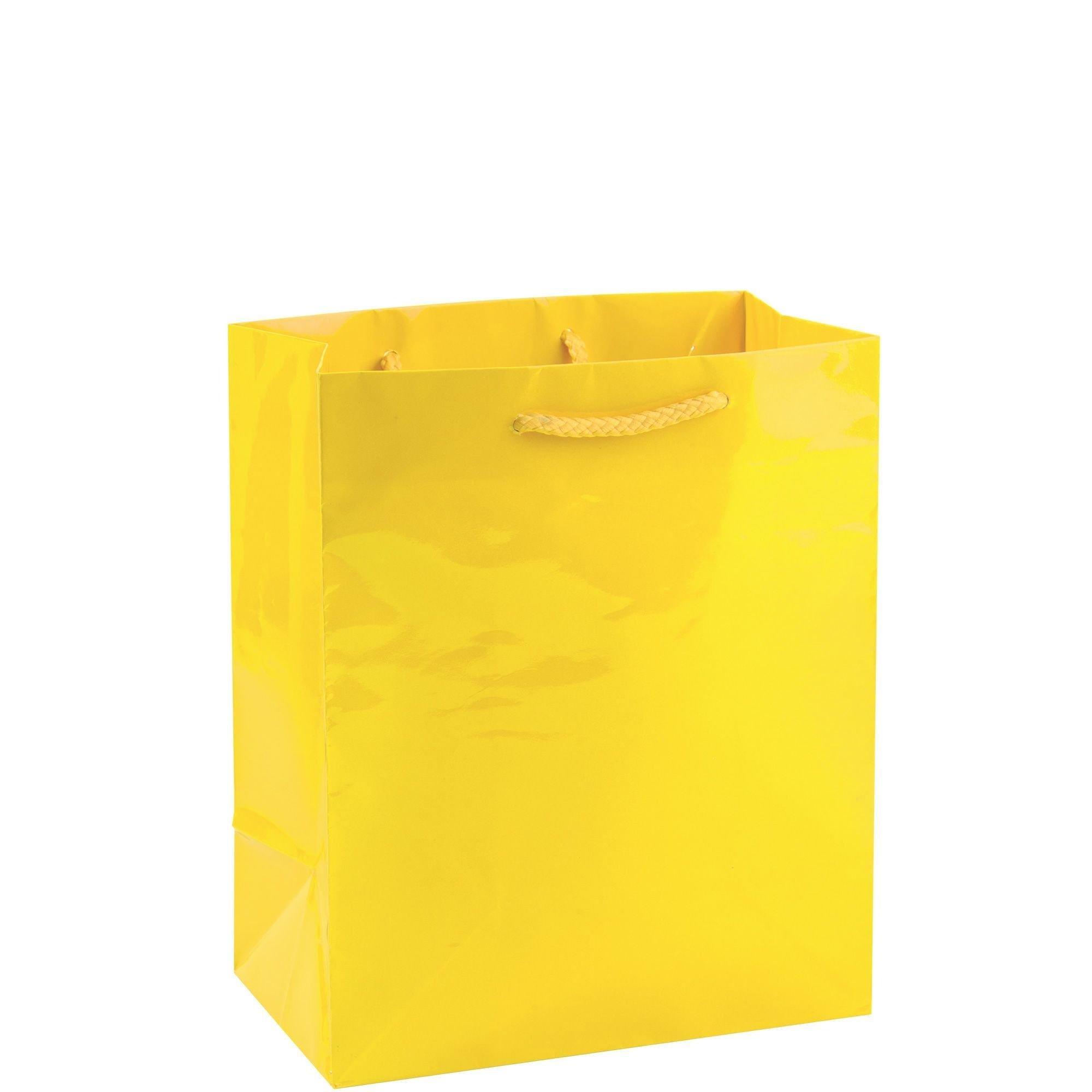 Deluxe Tinted Color Shopping Bags - 8 x 4 1/2 x 10 1/4, Cub, Yellow