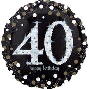 Sparkling 40 Birthday Balloon Bouquet, 7pc