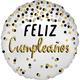 Black, Silver & Gold Glitter Feliz Cumpleaños Foil Balloon, 28in